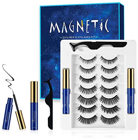 Ciglia Finte Magnetiche Coyps, 7 Paia di Ciglia Finte Magnetiche dall'Aspetto Naturale, Impermeabili e Facili da Usare - Nessuna Colla Richiesta