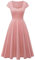 Berylove Cocktailkleid Damen Abendkleid Lang Elegant Rockabilly Kleider Damen A Linien Kleid Damen Festlich 8009 Blush XL