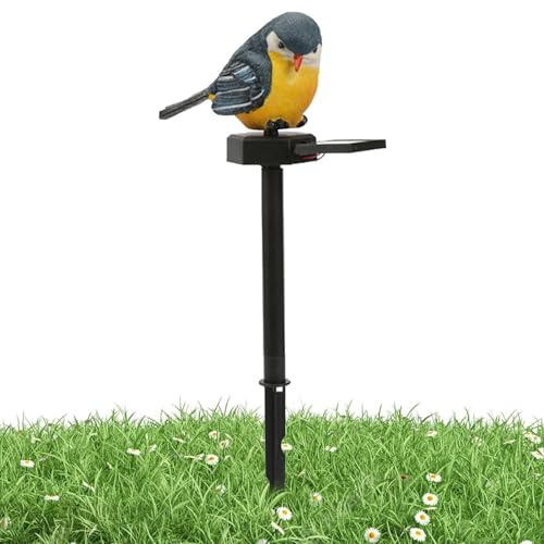 Seyrnicay Luces solares para pájaros, luz de animales de jardín, figura decorativa de pájaros de resina para jardín, patio, césped