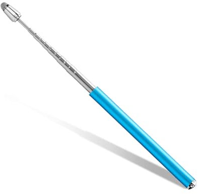 Lápiz puntero 2 en 1 y lápiz para pantalla táctil, puntero telescópico para enseñanza, lápiz capacitivo extensible para presentaciones, conferencias, suministros de oficina escolar (azul)