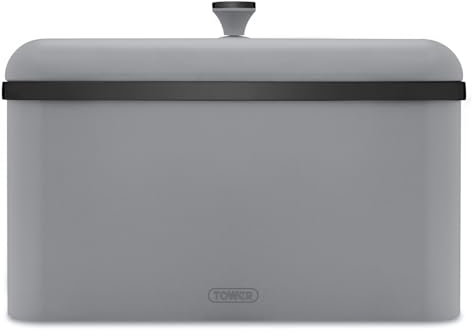 Tower T826136GRY Sera Bread Bin Grey and Smoked Trim, Stainless Steel