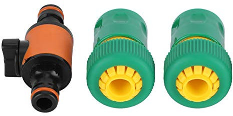 Juego de 3 Uds de Válvula de Bola de Encendido/apagado Tipo Americano, Kit de Reparación de Conectores Rápidos para Manguera de Jardín, Accesorios (1 válvula de bola + 2 uniones