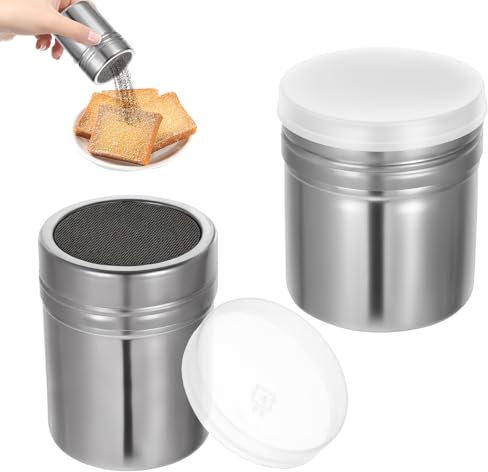 Spandicacao, spargicacao, per cappuccino, in acciaio inox, copertura dello shaker per lo spargimento della polvere, spargisale per caffè, zucchero, sale, cacao, farina di cioccolato (piccolo medio)