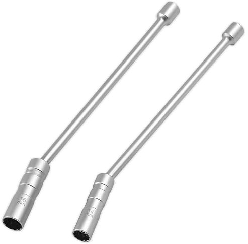 tronisky 2 Stück Zündkerzenschlüssel Set, Universal Flexibel Zündkerzenschlüssel 14mm und 16mm, 360° Drehbare Magnetische Steckschlüssel, 3/8 Zündkerzen Nuss, zum Auto Zündkerzen Wechsel