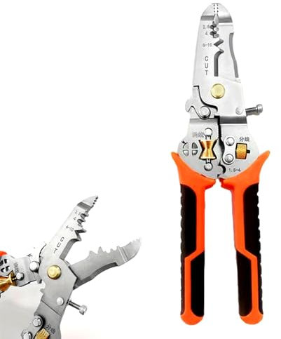 Alicates pelacables con comprobador de tensión, 9 en 1, pelacables multifuncional con medición de corriente, alicates comprobador de tensión, pelacables para pelar, bobinar, columnas