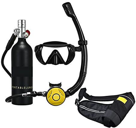Dykutrustning, Snorkel Undervattensdykning Rebreather Portabel Djupsnorkelutrustning för dykning(Silverhead in black bottle)