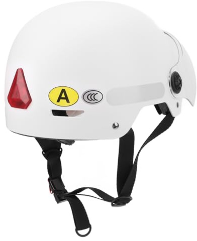 Gonetre Smart Bike Helmet for Adult Men Women, Professional 1080P 30fps Camera Adjustable Sports Cycling Helmet with Safety Light for Cycling Roller Skating Scooter Motorcycle Mountain (White)
