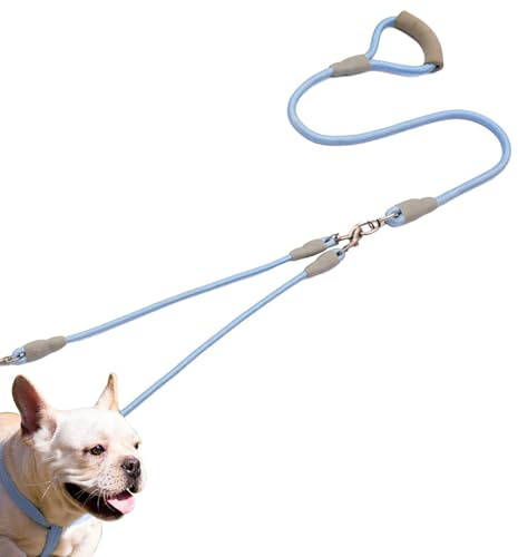 Laisse pour chiens, câble robuste à double tête, 1,5 m, robuste avec poignée confortable, pour chiot de taille moyenne et grande pour la marche, la randonnée, le jogging