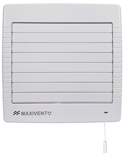 Airflow Maxivent 150mm Timer Extractor Fan with Auto Shutter – Quiet, Powerful Low Energy Axial Extractor for Kitchen/Bathroom – Wall/Ceiling Mount – 72 l/s, 28W, Adjustable Timer, 3-Year Warranty