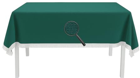 EXKLUSIV HEIMTEXTIL Gartentischdecke mit Fransen Tischdecke Classic Outdoor PVC Weichschaum rutschhemmend für Garten, Balkon, Terrasse 130x160 cm eckig grün
