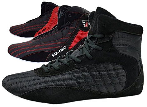 Zapatills de FOX-FIGHT para deportes de lucha, rings, fitness, color Negro, talla 43 EU
