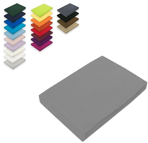 EXKLUSIV HEIMTEXTIL Jersey Spannbettlaken 60 x 120-70 x 140 cm Grau