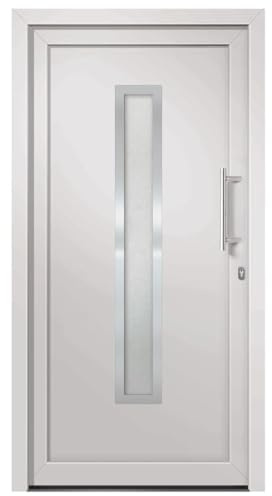vidaXL Haustür mit Handgriff-Set Montageset 3 Schlüssel Nebeneingangstür Eingangstür Kellertür Außentür Wohnungstür Tür Weiß 98x200cm