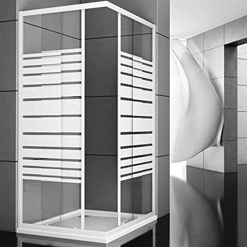 Ogomondo Box Doccia Corner Due Ante Cristallo Serigrafato (1, 76.5-79.5x76.5-79.5xh185 cm Serigrafato)