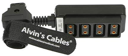Alvin's Cables D-tap Splitter Ultrashort strömkabel D-Tap hane till 4 port Dtap kvinnlig sladd för ARRI Red kameror TILTA Steadicam IDX Batteri