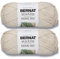 Bernat Maker Home Dec Creme-Garn, 2 Packungen mit 250 g, Baumwolle, 5 sperrig, 300 m – Stricken/Häkeln, cremefarben