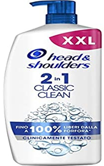 Head & Shoulders 2 in 1 Classic Clean Shampoo & Conditioner for Oily Hair, Up to 100% Dandruff Protection for Skin & Hair, Clinically Proven, Dermatologically Tested, 900ml