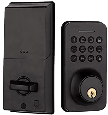 Splenssy serratura intelligente per porta senza chiave con tastiera, con catenaccio con 2 chiavi, password/chiave meccanica/APP Tuya/sblocco manuale, blocco automatico, installazione facile