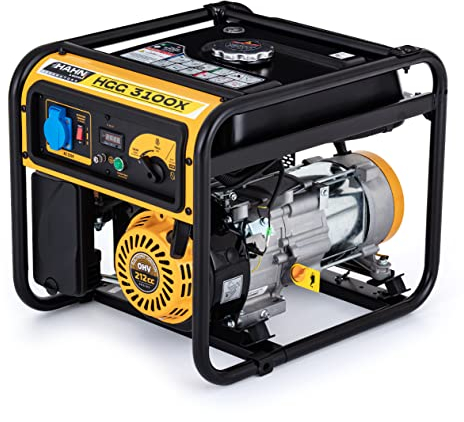 Générateur électrique essence 2,8 kW/3,3 kW – Silencieux, portable, AVR, 8 h d'autonomie (50 %), 9 l de réservoir pour la maison, le camping et le chantier