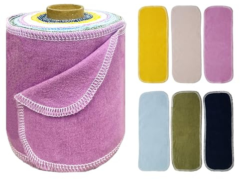 BreodyEco Papel higiénico reutilizable – 30 toallas de bidé lavables – 2 caras franela absorbente de colores sin papel papel higiénico rollo de toallas