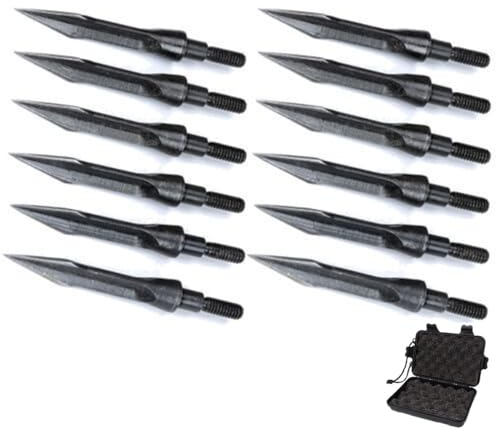 biubiusot 12er 125 Grains Pfeilspitzen Bogenschie für Carbonpfeile Traditionell Bogenpfeile Jagdspitzen