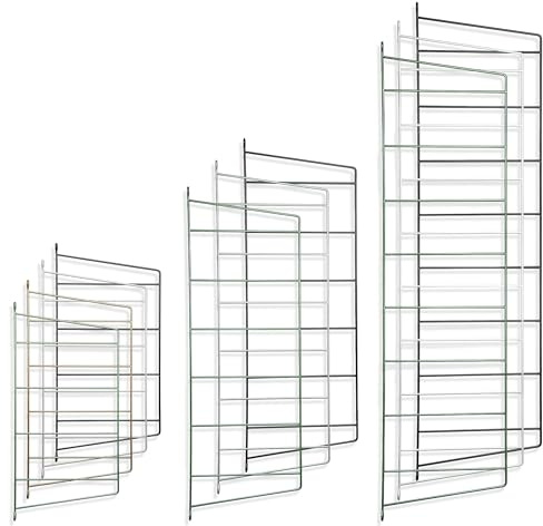 Natural Goods Berlin 2X Regalhalterung TEGEL - Wandregal aus Metall (8 Ebenen - 250mm, Weiß) Wand Regalträger für Hängeregale (Wandleiter) in Wohnzimmer, Küche, Bad und Abstellkammer