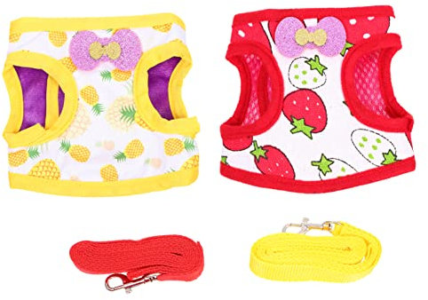 SEWOART Hasengeschirr Mit Leine 2 Sätze Hasenkleidung Kaninchenkleid Mit Hasendruck Spielzeug Hasentuch Hasen-Zugband Hasenkostüme Bunny Costume Hasengeschirr Laufleine Für Haustiere Stoff