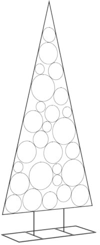 vidaXL Arbre de Noël en métal pour décoration Noir 210 cm, Arbre de Noël en métal, Support de Sapin de Noël en métal, décoration de Sapin de Noël en métal