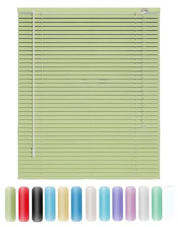 Jalousie Aluminium 25cm 45cm 50cm 70cm 90cm 100cm 120cm 160cm Breit, Alu-Jalousetten, Sichtschutz, Jalousette Horizontale tür Fenster Innen Außen Küche Haushalt(Fruit Green)