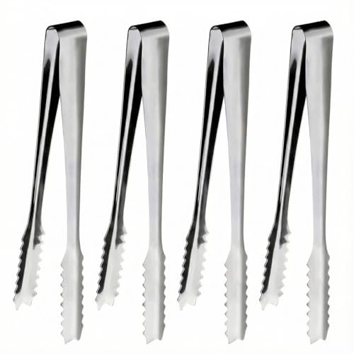 CATZUM Set di Accessori per Candy Bar, 4 Pezzi, Pinza Zucchero, da Cucina, Ghiaccio in Acciaio Inox, Dolci, Matrimoni, Feste, Party, Bar, Buffet, Grigliate, Picnic, Ideale per Servire (15cm)