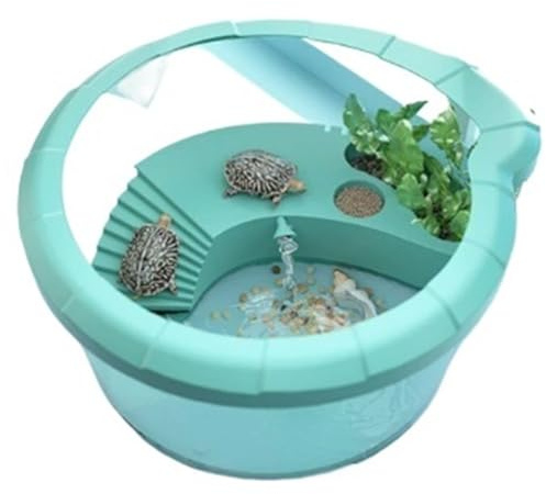 Caja de alimentación para Insectos Tanque de alimentación for Tortugas, Plataforma Secado al Sol for el hogar, Escalada integrada Terrarios de Reptiles