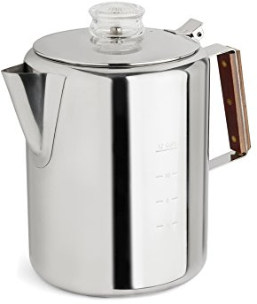 Tops 55705 Rapid Brew - Percolador de café para estufa, acero inoxidable, color plateado