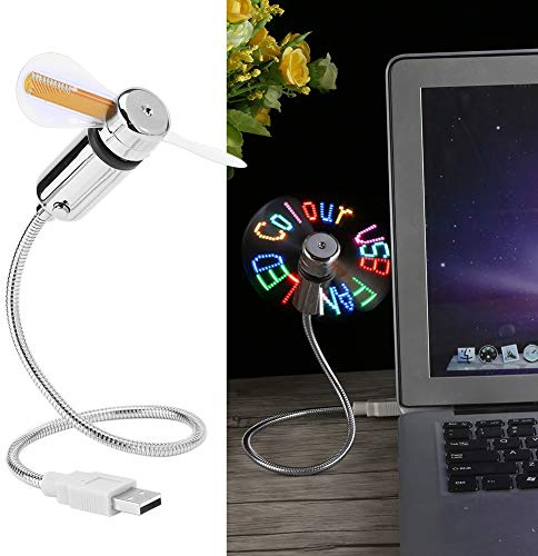 ASHATA Richer-R flexibel USB-fläkt, programmerbar LED, svanhalsfläkt, bärbar, modern, 2,1 W, 5 V, PC bärbar dator