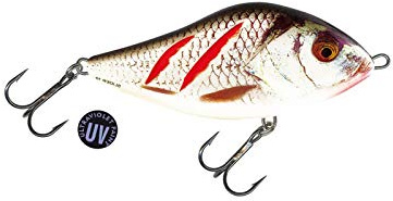 Salmo Slider Jerkbait Wobbler, Colori: Wounded Real Grey Shiner, Lunghezza/Peso/comportamento/profondità di Immersione: 7 cm/17 g/Galleggiante/1,0 m
