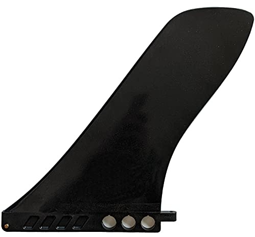 saruSURF 9 Longboard Paddleboard US Box Center Hard fin for Race Cruise Touring Fishing Surf SUP (Black Reverse (no Screw inc.))