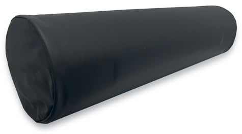 QUIRUMED Cuscino a rullo QUIRUMED, 55 x 15 cm, colore nero, similpelle, imbottitura in schiuma, per yoga, fitness, massaggio