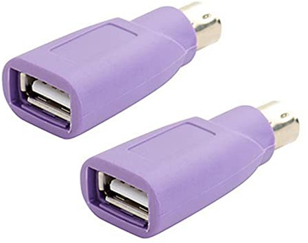 2 conectores PS2 a USB, ratón de computadora y teclado mini adaptador, convertidor de ratón y teclado