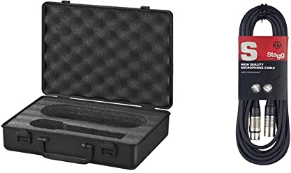 MONACOR MC-1/SW Mikrofon-Transportkoffer schwarz & Stagg SMC6 Kabel, XLR (m) -XLR (f), Mikrofon-zu-Mischpult, 6 Meter lang, Schwarz