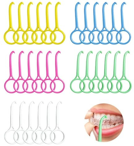 SKHAOVS 30 Piezas Herramienta de Eliminación de Alineadores, Alineadores Dentales Invisibles Retenedor de Ortodoncia Herramienta Extractor de Brackets de Ortodoncia, Aligner Removal Tool (5 Colors)