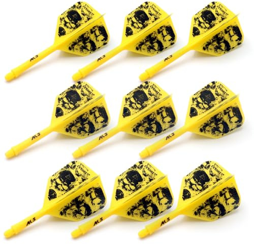 CUESOUL 3 Set Integrated Dart Albero e voli, Lunghezza dell'albero del dardo 21 mm/28 mm/33 mm, con Design Esclusivo