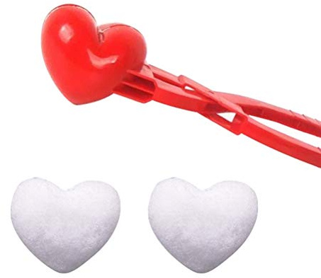 Heart Shape Snowball Maker Toys Love Heart Snowball Maker Clip Snow Brick Maker Sand for Snow Fights (Red)