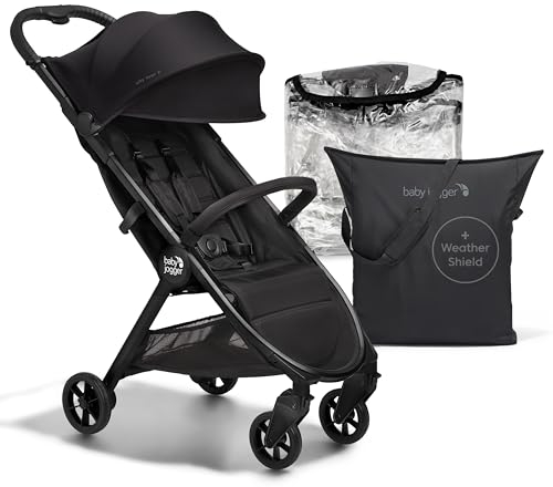 Baby Jogger City Tour 2 Eco Kinderwagen Reisesystem | Ultraleichter, faltbarer & kompakter Kinderwagen Buggy, Tragetasche, Wetterschutz & Bauchstange | Mit nachhaltigen Stoffen | Schwarz