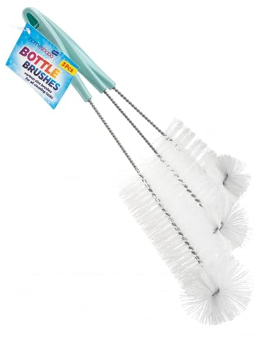 HOMESHOPA Bottle Brush, 3 Set of Blue Multipurpose Non-Scratch Cleaning Brush Set for Washing Narrow Neck Bottles, Water Bottles, Baby Bottles, Long & Flexible