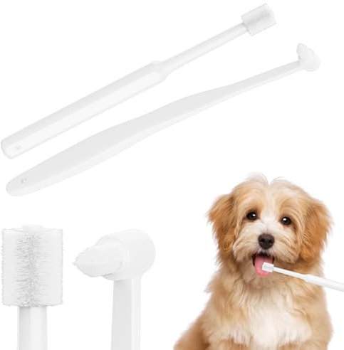2 Stück Hundezahnbürste,Katzenzahnbürste 360-Grad-Zahnbürste aus weichem Silikon für Haustiere,Kleine Pet zahnbürste,Für Empfindliches Zahnfleisch Von Haustieren Tiefenreinigungsset
