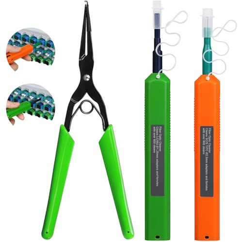 3-piece fiber optic tool set fiber optic flange clamp with SC 2.5mm/LC 1.25mm fiber optic cleaning pen flange connector insertion and extraction tool fiber optic flange clamp fiber optic clamp