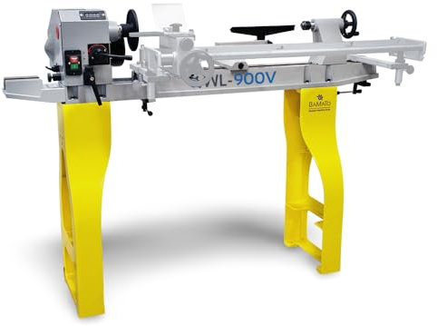 BAMATO Drechselmaschine WL-900V (230V) | 550W Leistung | Stufenlos 500-2000 min-1 | Werkstück max. 900mm | M33-Gewinde | Drehbank Drehtischmaschine (WL-900V (Ohne Kopiereinrichtung WL900CD))
