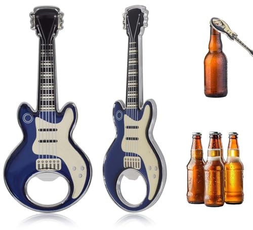 Flaschenöffner Gitarre,2 Stück Bieröffner,Tragbare Kapselheber, Lustig Edelstahl Bottle Opener,mit Magnet,Geschenke für Musiker,für Getränke, Apfelwein,für Home Pub Outdoor Männer