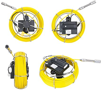 2. 0m 30m 50m. Videocamera di ispezione del tubo fognario, 1 6 GB TF. Carta DVR IP68. Drein Endoscopio industriale conduttura della fognatura con 4.3 monitor, Visione chiara(50m)