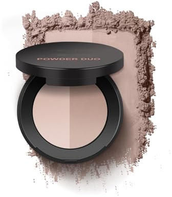 Eyebrow Powder Duo for Define & Filling, Long Lasting Eyebrow Kit Enhance Natural Eye Brows Blending Easily Daily Makeup for Women, Compact Eye Powder Palette with Mirror (Gentle Taupe)