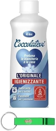 1x Coccolatevi Profumatore per Bucato L’originale Original-Wäsche-Lufterfrischer für zu Hause oder Bodenreiniger 250ml + Beni Culinari Kostenloser Schlüsselanhänger